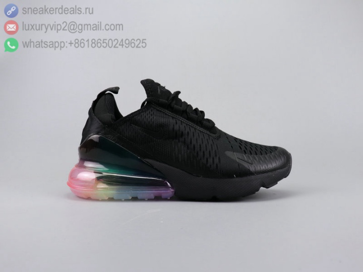 NIKE AIR MAX 270 FLYKNIT BLACK RAINBOW CLEAR UNISEX RUNNING SHOES